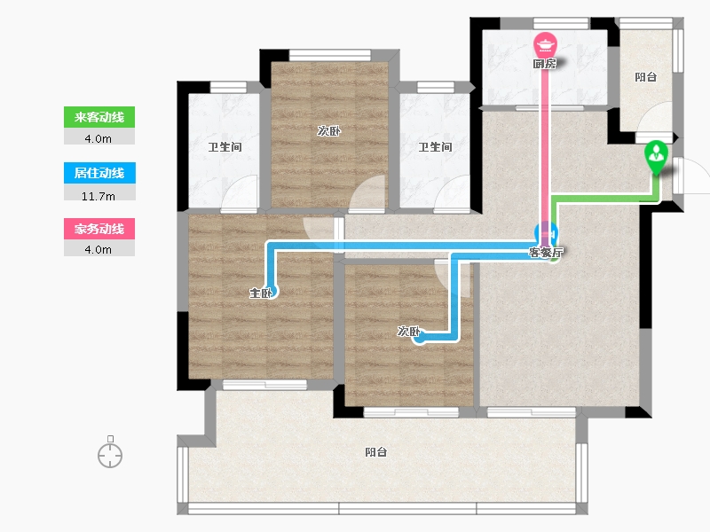 四川省-成都市-梦享春山可望-88.92-户型库-动静线