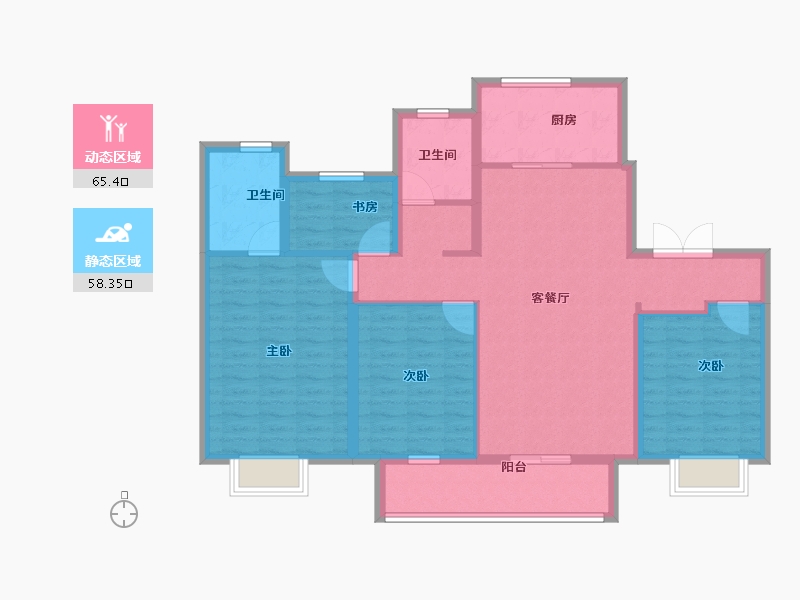 山东省-德州市-万星君澜府-111.20-户型库-动静分区