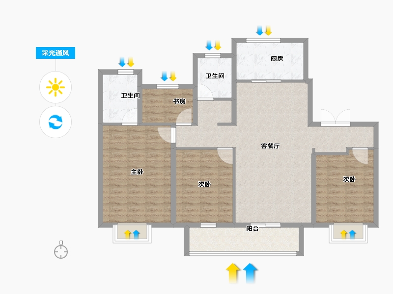 山东省-德州市-万星君澜府-111.20-户型库-采光通风