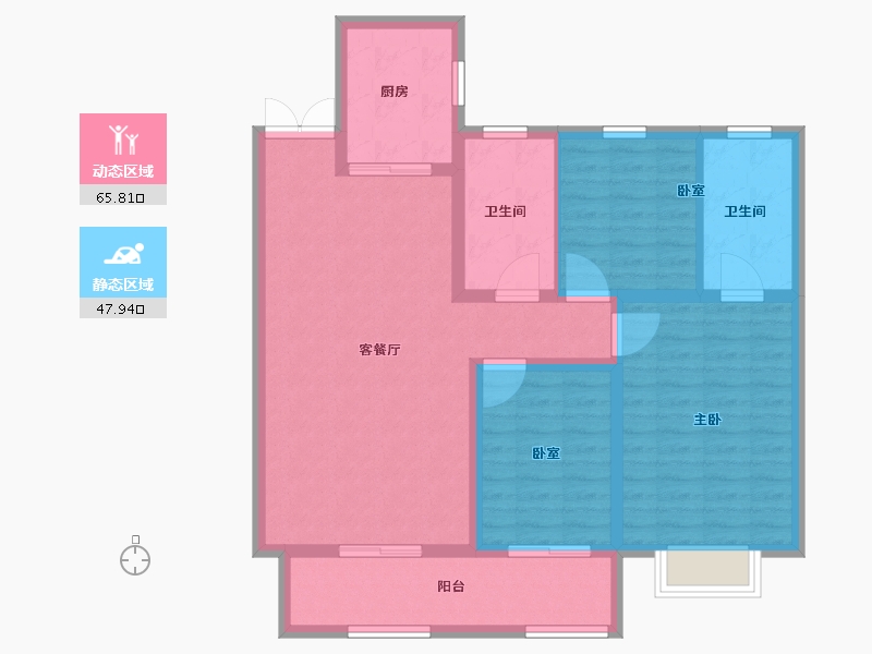 山东省-德州市-学府·豪庭-102.50-户型库-动静分区