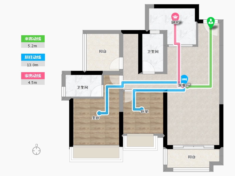 广东省-惠州市-时代可园-71.20-户型库-动静线