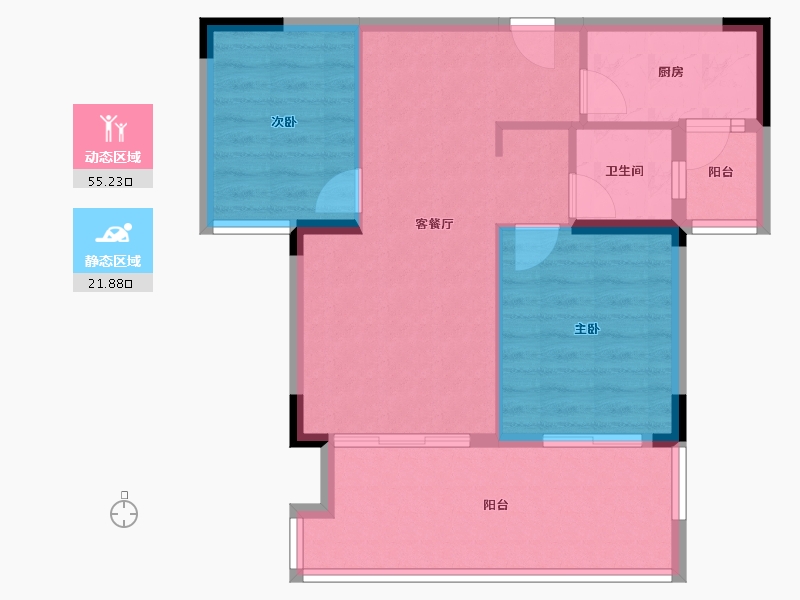 四川省-成都市-梦享春山可望-69.41-户型库-动静分区