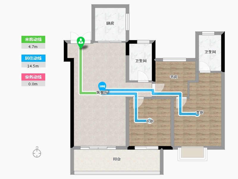 江苏省-镇江市-保集·梧桐墅-92.00-户型库-动静线