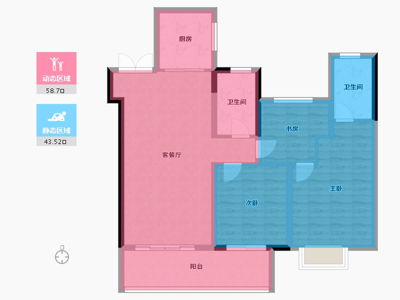 江苏省-镇江市-保集·梧桐墅-92.00-户型库-动静分区