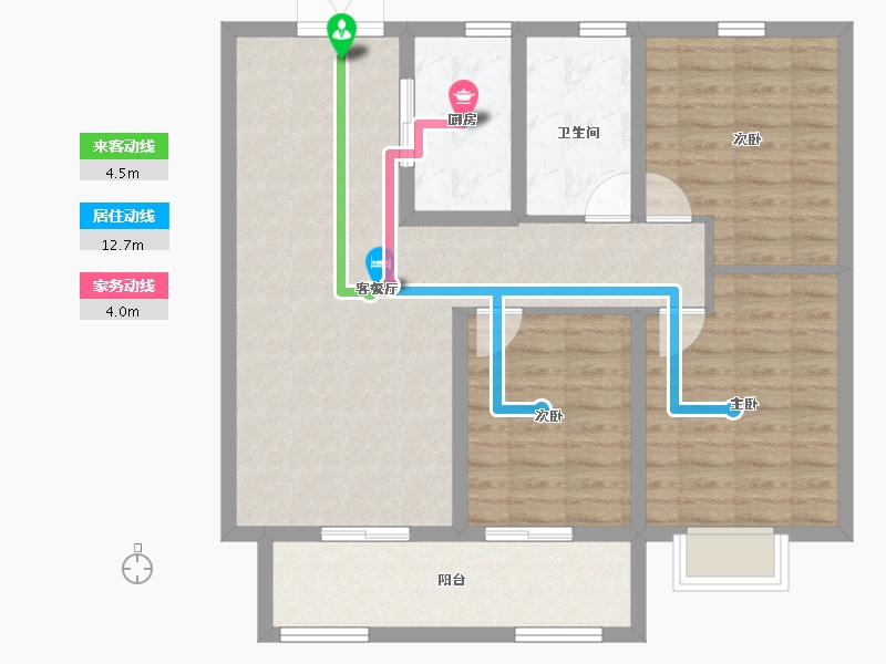 山东省-德州市-学府·豪庭-90.60-户型库-动静线