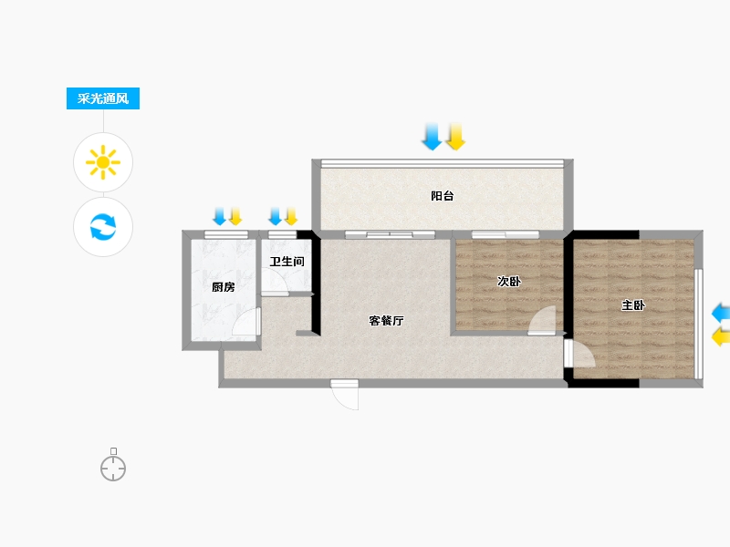 湖南省-邵阳市-友阿天滙（汇）-66.39-户型库-采光通风