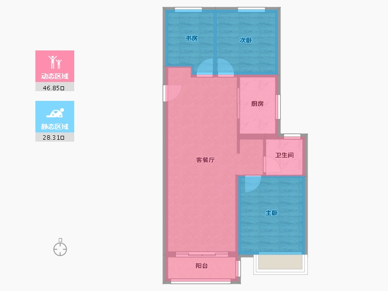 山西省-临汾市-融创未来壹号-67.49-户型库-动静分区