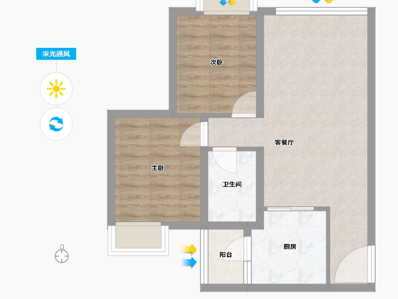 四川省-成都市-钰景湾-55.05-户型库-采光通风