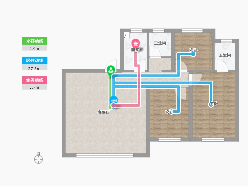 山西省-临汾市-四季花城-75.42-户型库-动静线