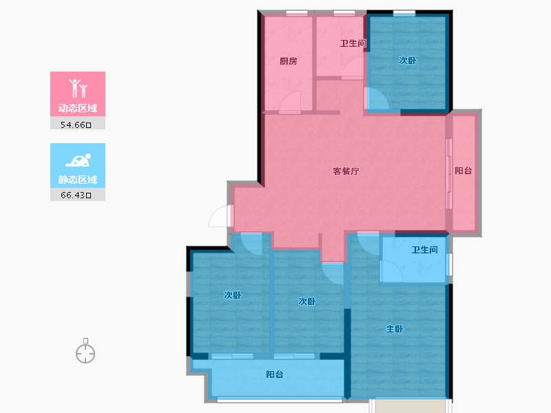 山东省-德州市-百合新城·智信园-108.80-户型库-动静分区