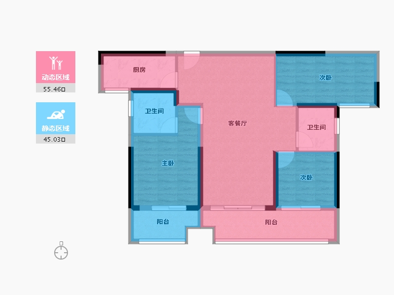 湖南省-邵阳市-​建工庆丰学府-90.08-户型库-动静分区