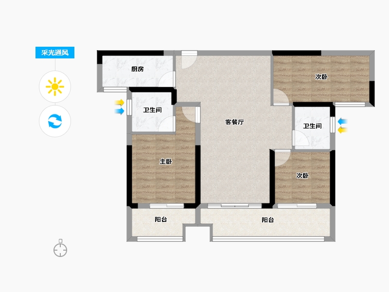 湖南省-邵阳市-​建工庆丰学府-90.08-户型库-采光通风