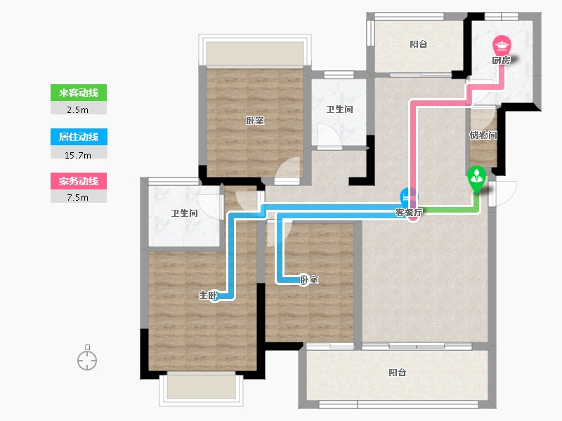 四川省-成都市-竹径悦山-98.50-户型库-动静线