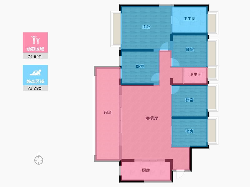 湖南省-邵阳市-​碧桂园睛川府-138.87-户型库-动静分区