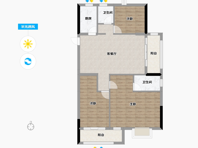 福建省-龙岩市-美伦锦山壹号-94.09-户型库-采光通风