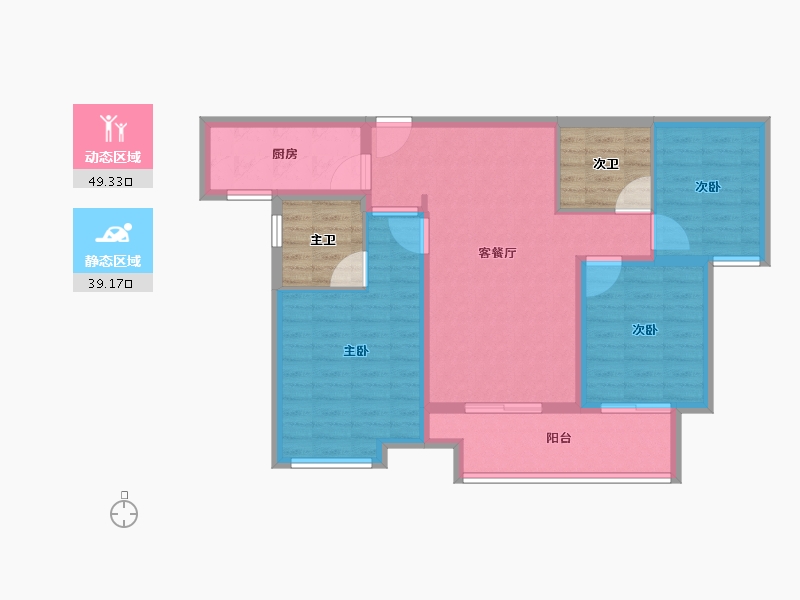 江苏省-徐州市-绿地运河小镇-88.46-户型库-动静分区