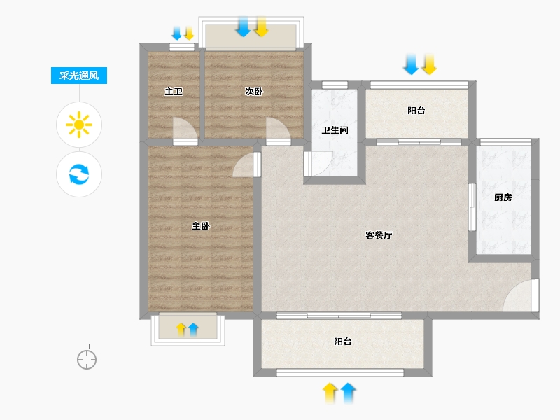 四川省-成都市-天府明珠-92.56-户型库-采光通风