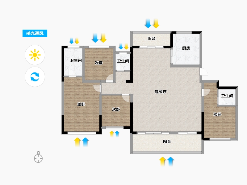 湖南省-邵阳市-​建工庆丰学府-159.46-户型库-采光通风