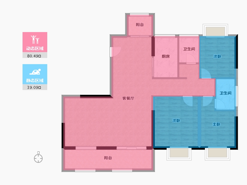 福建省-龙岩市-龙地东华园-107.99-户型库-动静分区