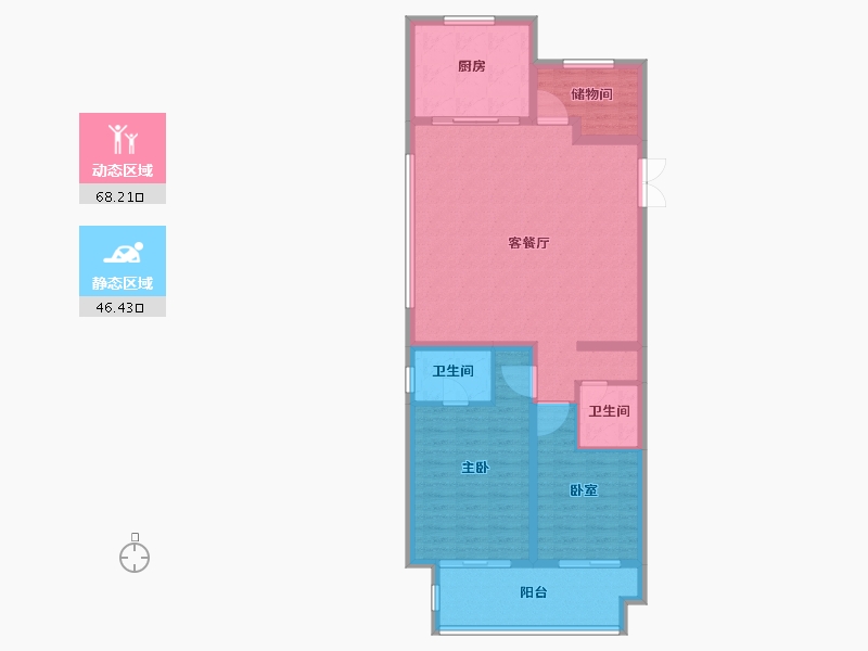 甘肃省-天水市-天水中南映江山-104.00-户型库-动静分区