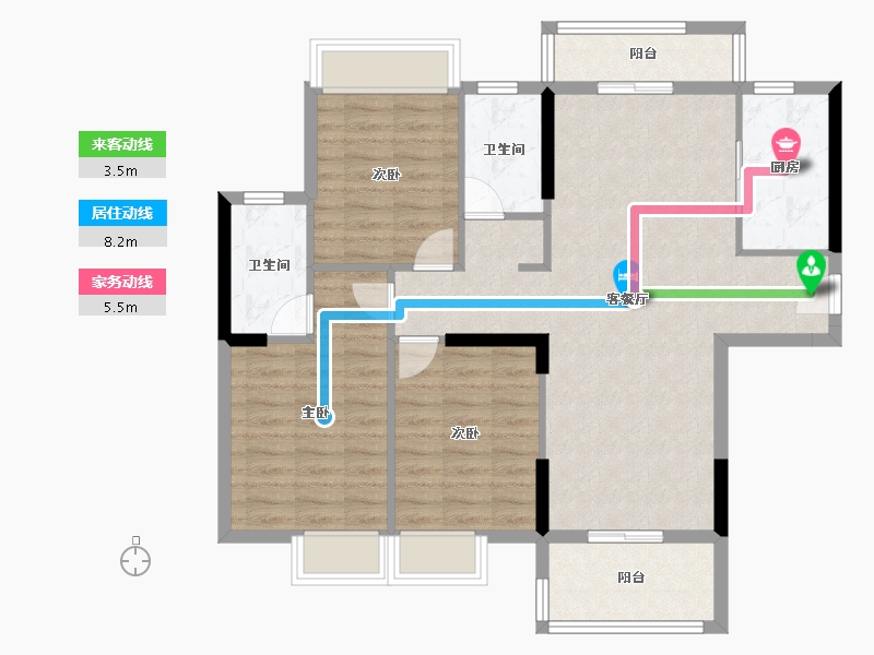 湖北省-恩施土家族苗族自治州-悦禧龙城-95.46-户型库-动静线