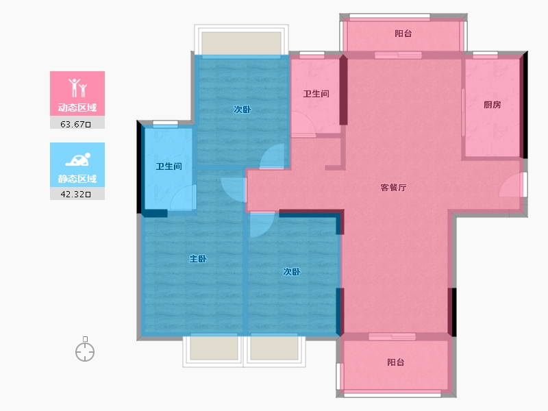 湖北省-恩施土家族苗族自治州-悦禧龙城-95.46-户型库-动静分区