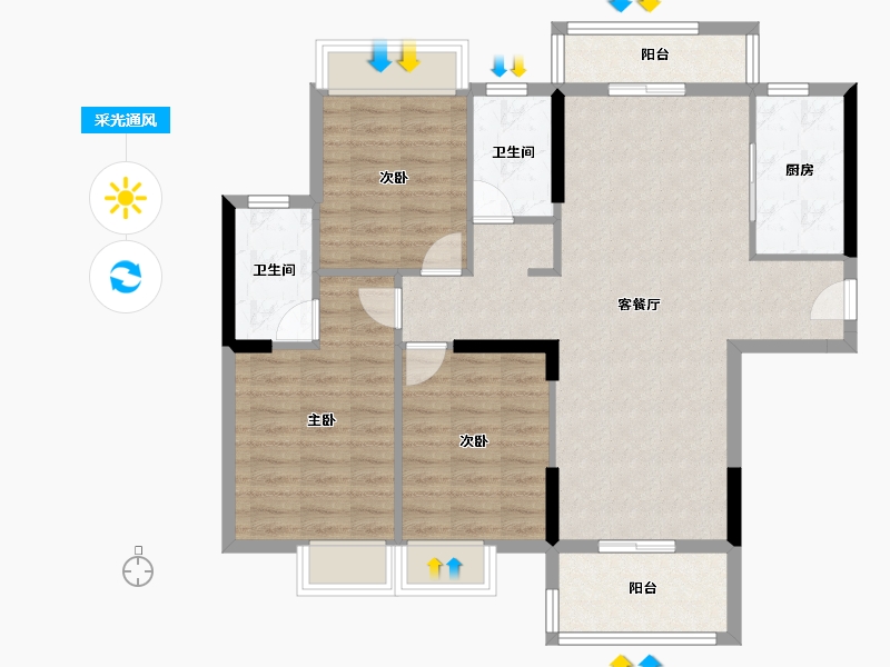 湖北省-恩施土家族苗族自治州-悦禧龙城-95.46-户型库-采光通风