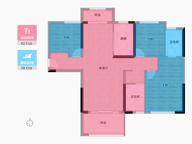 湖南省-邵阳市-​建工庆丰学府-90.61-户型库-动静分区