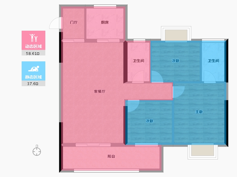 福建省-龙岩市-武平盛世天悦-86.73-户型库-动静分区