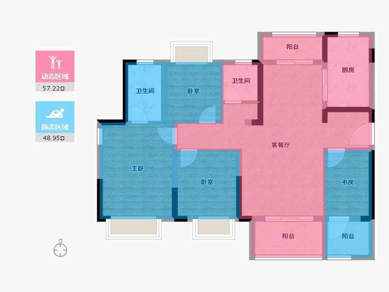 河南省-南阳市-华侨城纯水岸-94.06-户型库-动静分区