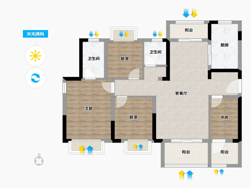 河南省-南阳市-华侨城纯水岸-94.06-户型库-采光通风