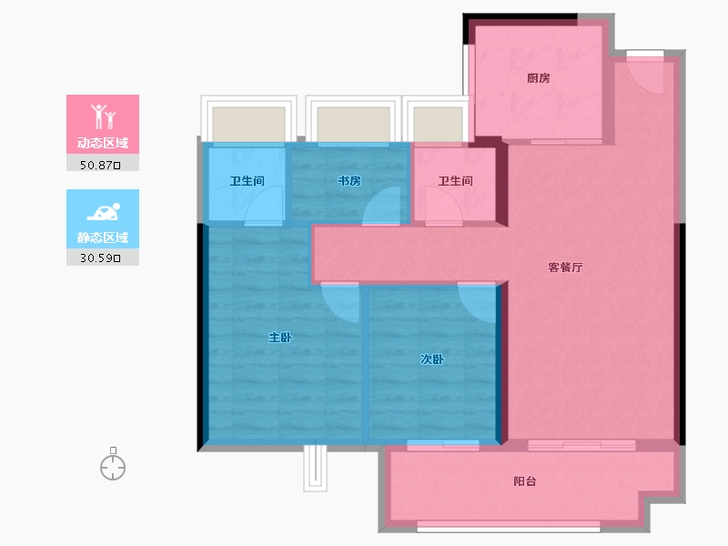 福建省-龙岩市-美伦·生态城-72.96-户型库-动静分区