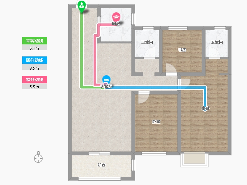 山西省-晋城市-瑞麒·祥瑞新城-102.67-户型库-动静线