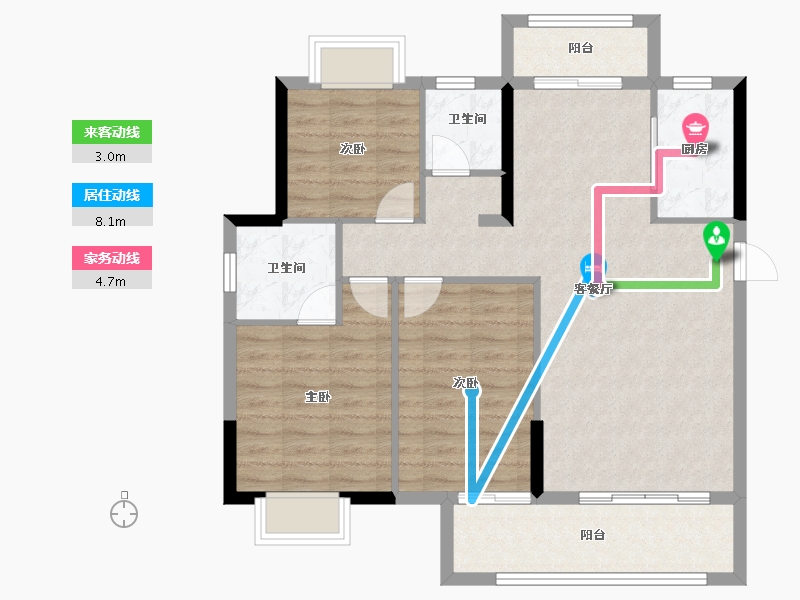 福建省-龙岩市-美伦锦山壹号-91.10-户型库-动静线