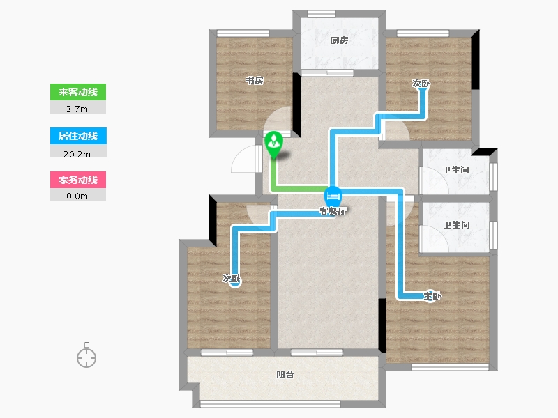 安徽省-亳州市-宝业·时代绿苑-100.01-户型库-动静线