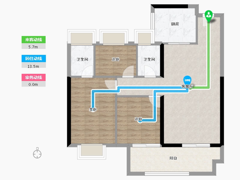 福建省-龙岩市-美伦·生态城-88.18-户型库-动静线