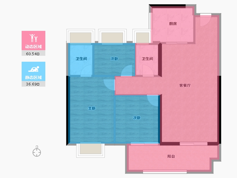 福建省-龙岩市-美伦·生态城-88.18-户型库-动静分区