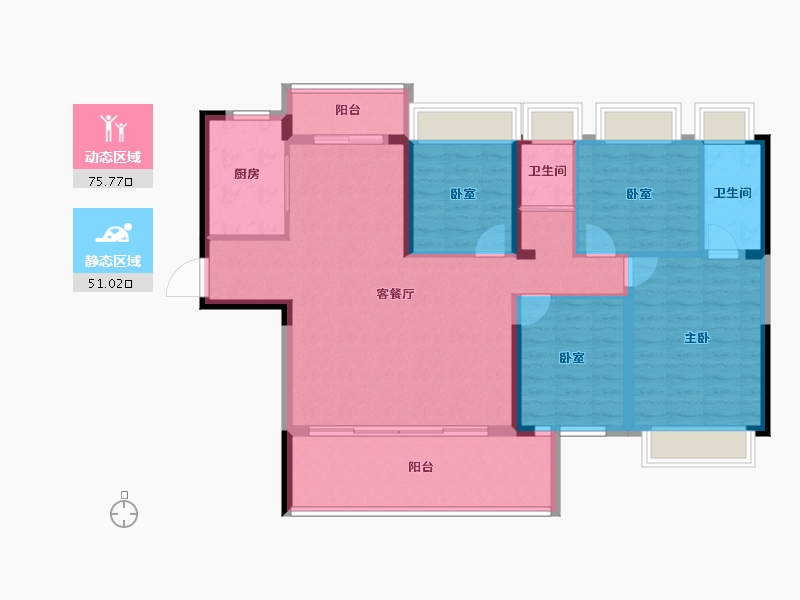 湖南省-邵阳市-​碧桂园睛川府-114.73-户型库-动静分区