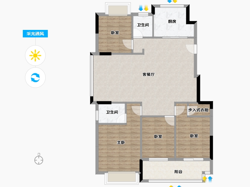 湖北省-襄阳市-国投源墅-108.00-户型库-采光通风