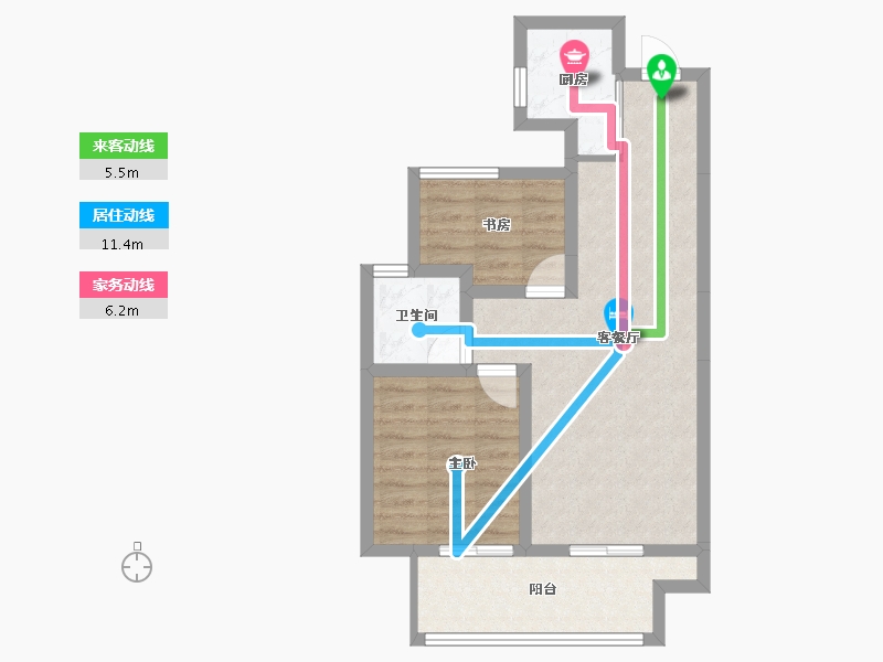 陕西省-咸阳市-龙湖上城-60.07-户型库-动静线