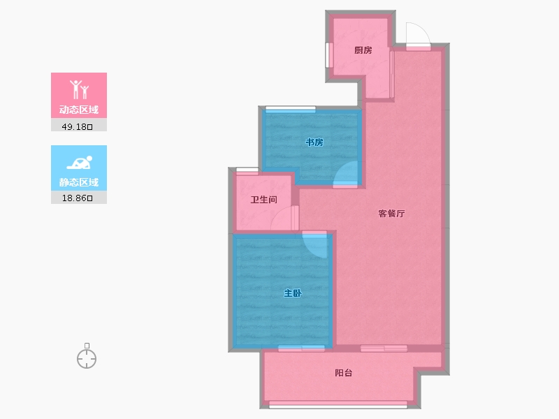 陕西省-咸阳市-龙湖上城-60.07-户型库-动静分区