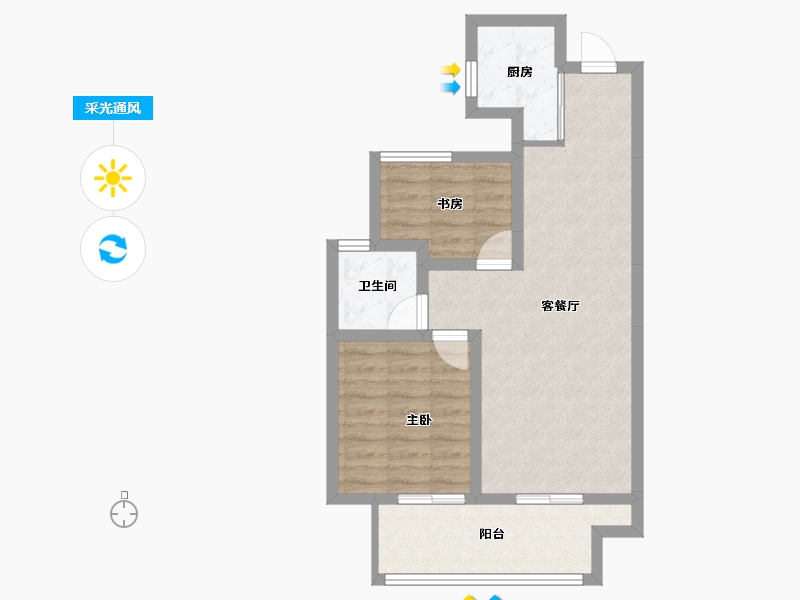 陕西省-咸阳市-龙湖上城-60.07-户型库-采光通风