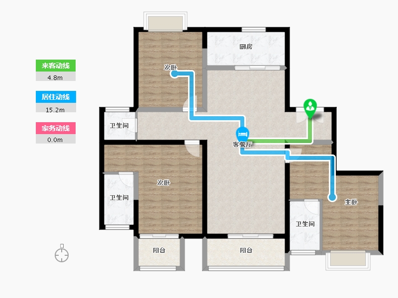 江苏省-镇江市-香江·香悦里-130.40-户型库-动静线