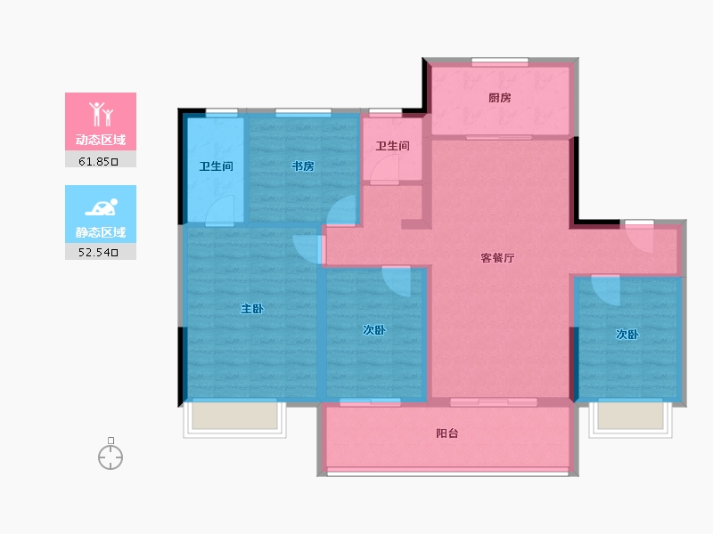 江苏省-镇江市-中南·上悦诗苑-102.90-户型库-动静分区