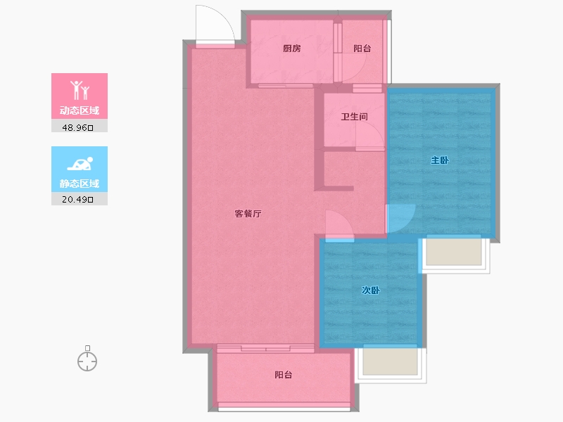 四川省-成都市-钰景湾-61.78-户型库-动静分区