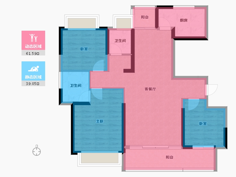 四川省-成都市-竹径悦山-89.63-户型库-动静分区