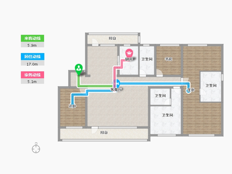 山东省-烟台市-青特悦海府-184.00-户型库-动静线