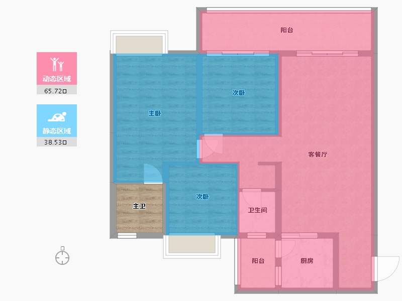 四川省-成都市-钰景湾-97.75-户型库-动静分区