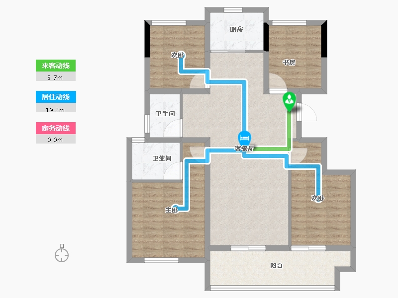 安徽省-亳州市-宝业·时代绿苑-100.80-户型库-动静线