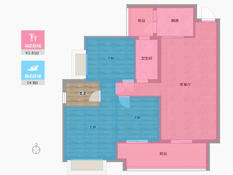 四川省-成都市-钰景湾-90.49-户型库-动静分区